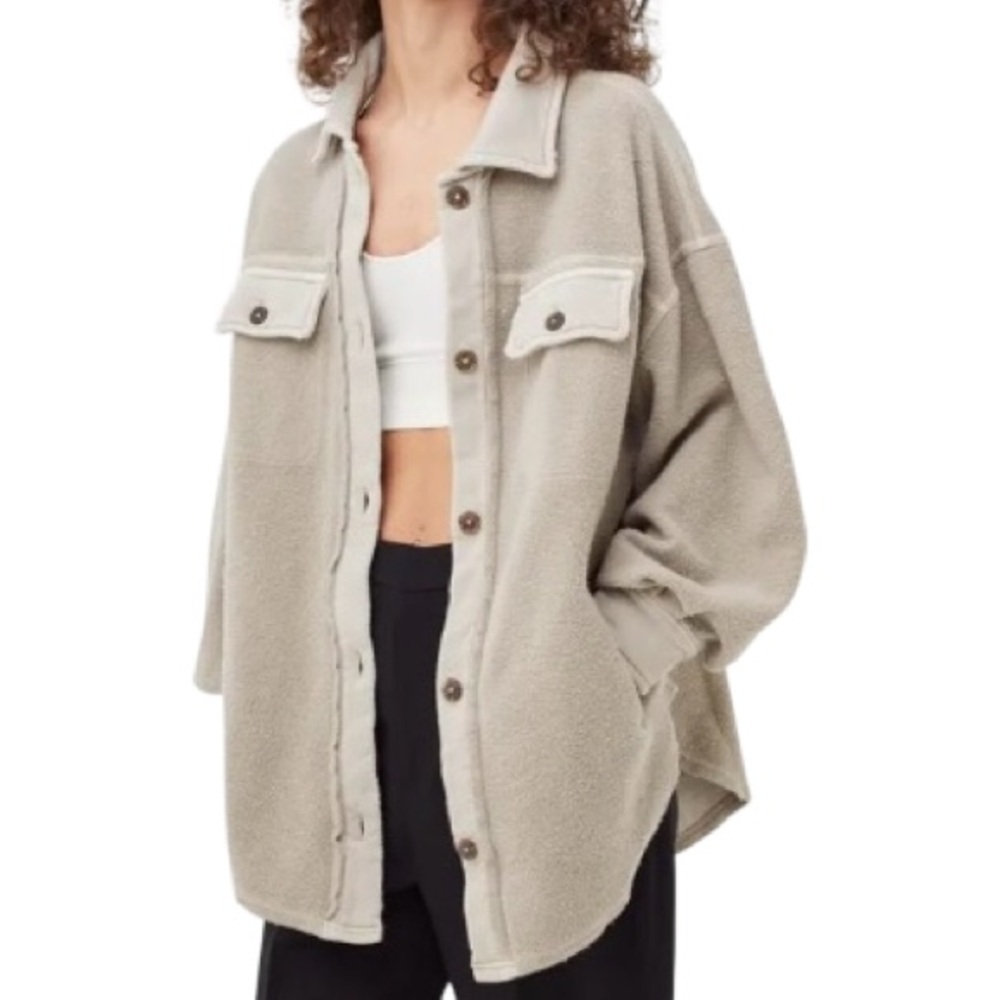 Free People Beige Oversized Jacket